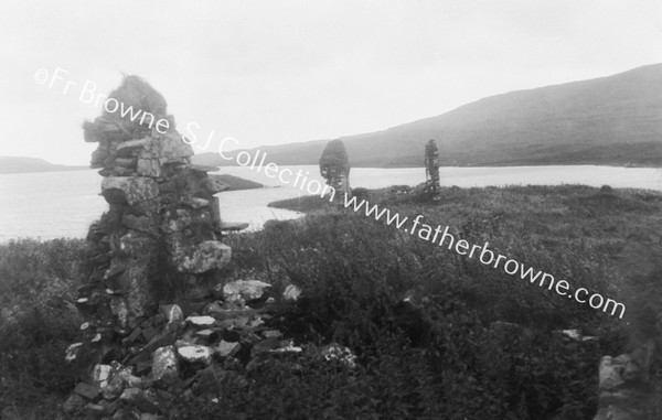 REMAINS OF CASTLE & CHURCH ON ISLAND ON LOCK FINLAGGAN